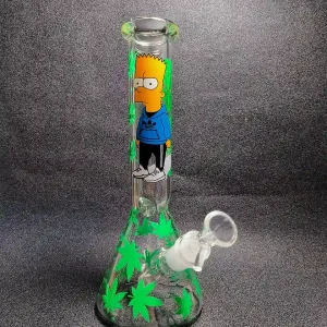 10 Inch Bart Simpson Street Leaf Beaker Glass Bong