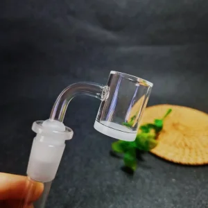 Opaque Bottom Quartz Banger with 4mm Base - 14mm Male 90°