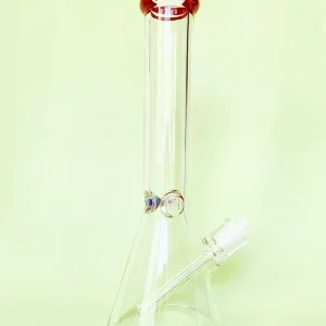 14-Inch 7mm Beaker Bong with Northstar Red Accents