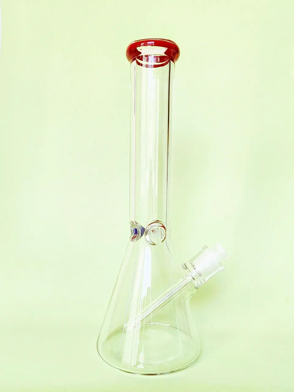 14-Inch 7mm Beaker Bong with Northstar Red Accents