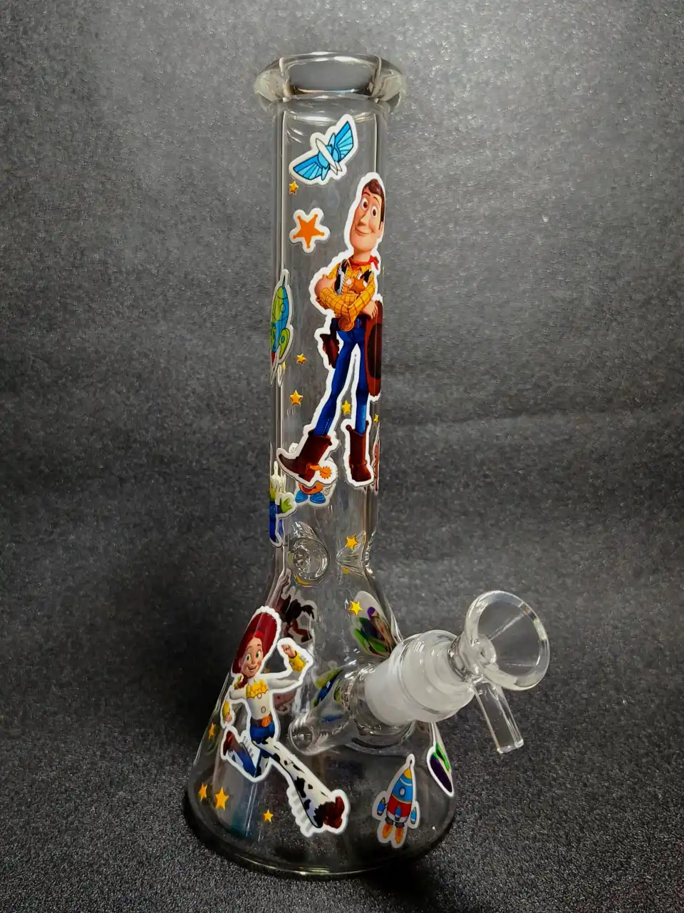 Toy Story Buzz Lightyear, Woody & Jessie 10-Inch Beaker Glass Bong