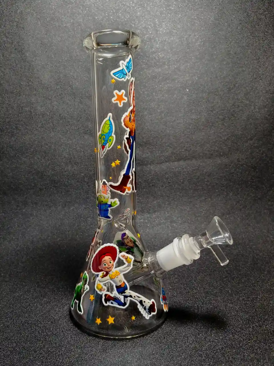 Toy Story Buzz Lightyear, Woody & Jessie 10-Inch Beaker Glass Bong - Image 4