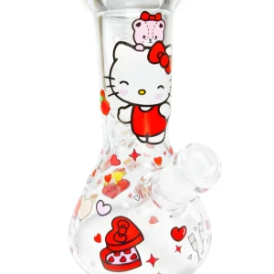 8 Inch 5mm Hello Kitty Valentine Beaker Glass Bong