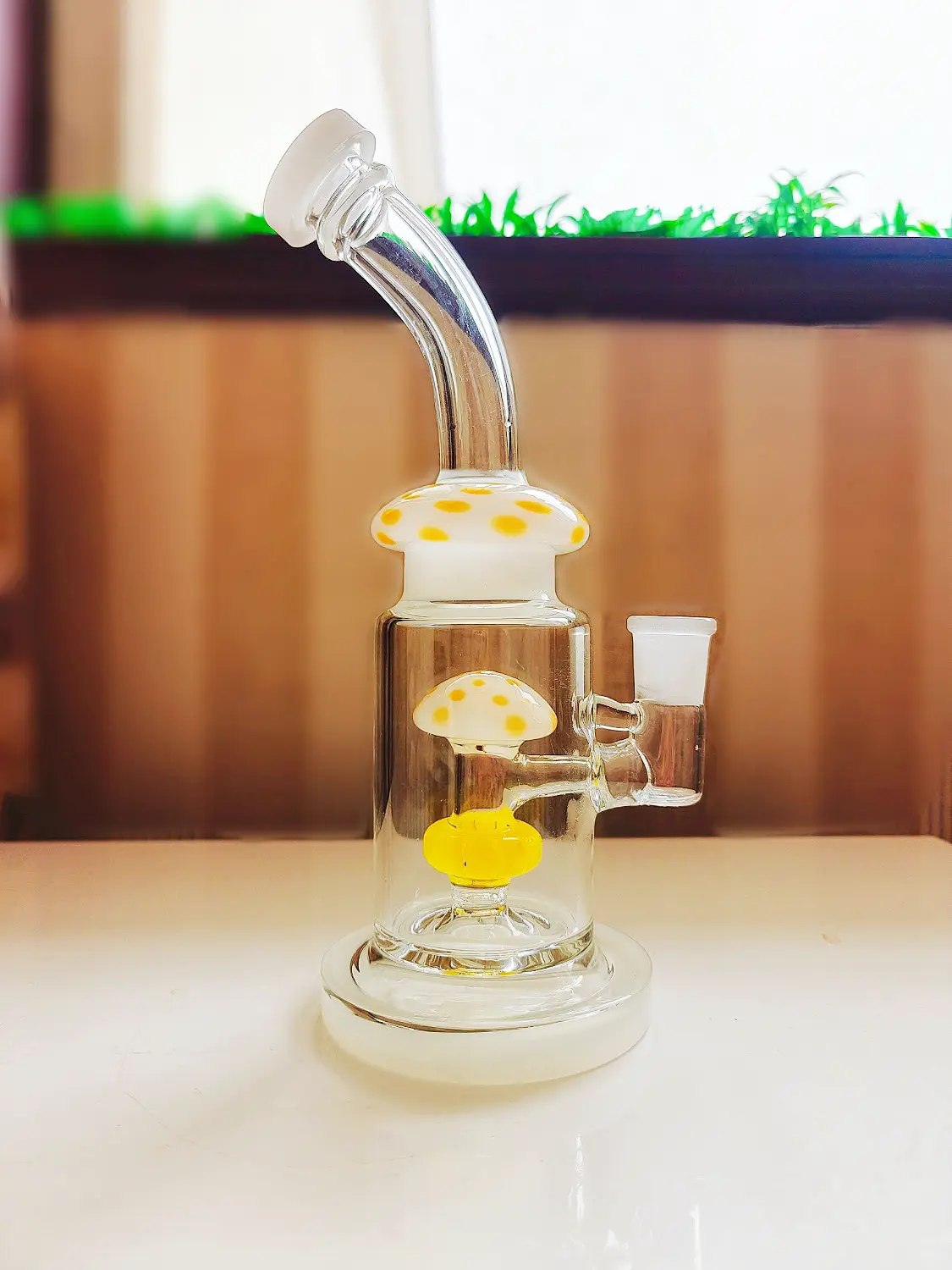 10-Inch Mushroom Borosilicate Glass Bong with Disc Perc - Image 3