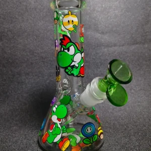 Yoshi Super Mario Adventure 8 Inch Beaker Glass Bong