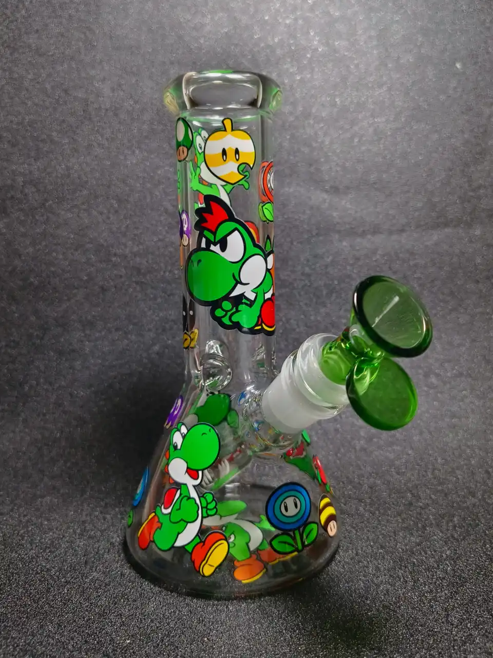 Yoshi Super Mario Adventure 8 Inch Beaker Glass Bong