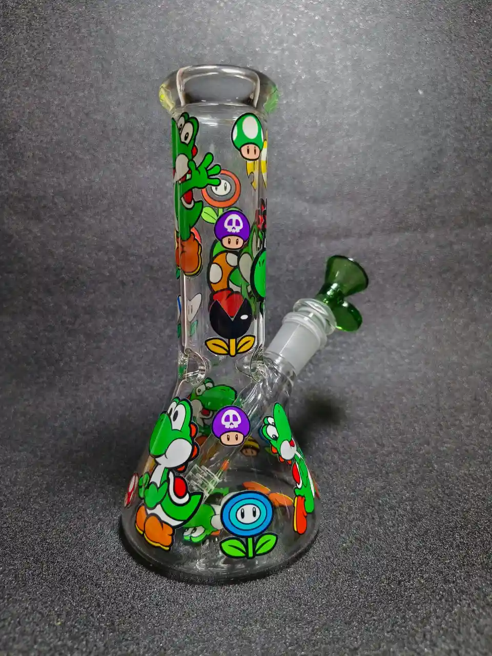 Yoshi Super Mario Adventure 8 Inch Beaker Glass Bong - Image 2